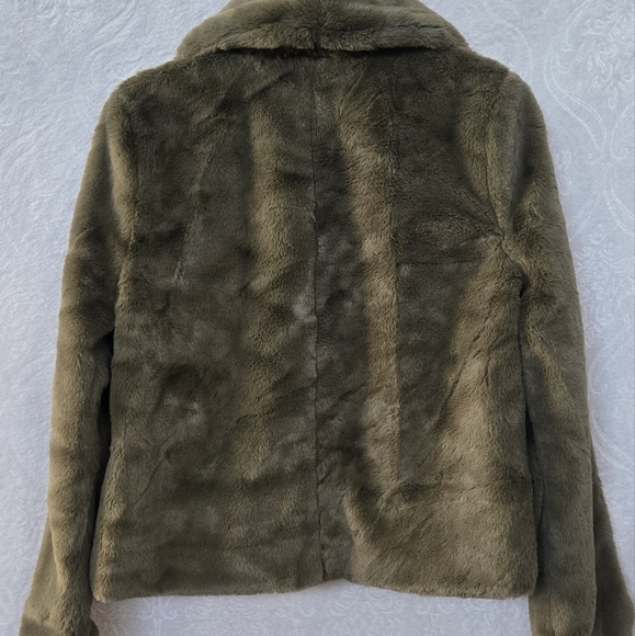 Rampage soft olive green faux fur collar jacket blazer outerwear - Picture 2 of 3